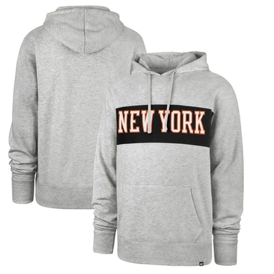 47 ' Gray New York Knicks 2021/22 City Edition Wordmark Chest Pass Pullover Hoodie