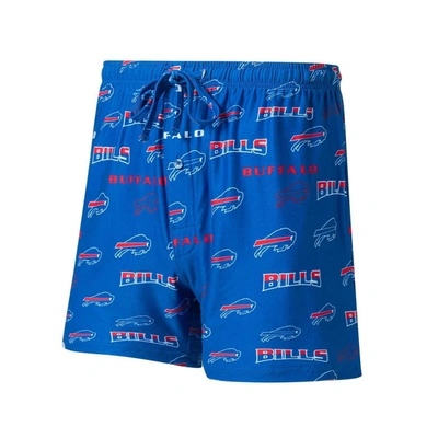Concepts Sport Royal Buffalo Bills Breakthrough Jam Allover Print Knit Shorts