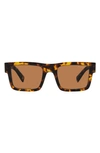 Prada 52mm Rectangular Sunglasses In Brown