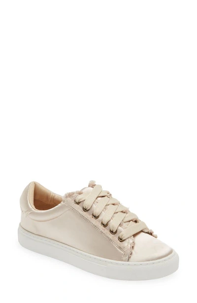 Chocolat Blu Satin Sneaker In Champagne Satin