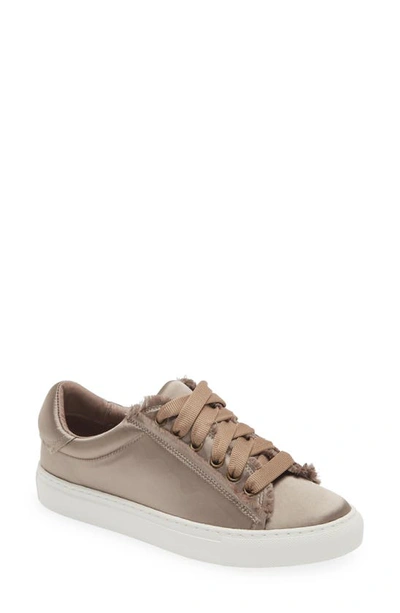 Chocolat Blu Satin Sneaker In Taupe Satin