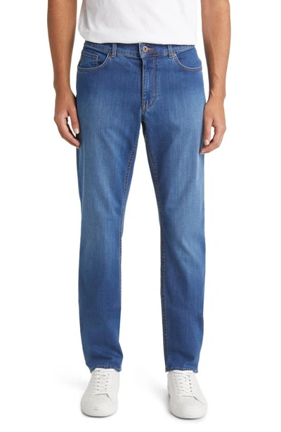 Brax Cooper Five Pocket Straight Leg Jeans In Mid Blue Used