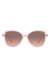 Michael Kors Malta 57mm Gradient Butterfly Sunglasses In Milky Pink