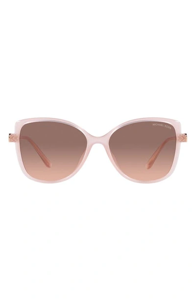 Michael Kors Malta 57mm Gradient Butterfly Sunglasses In Milky Pink
