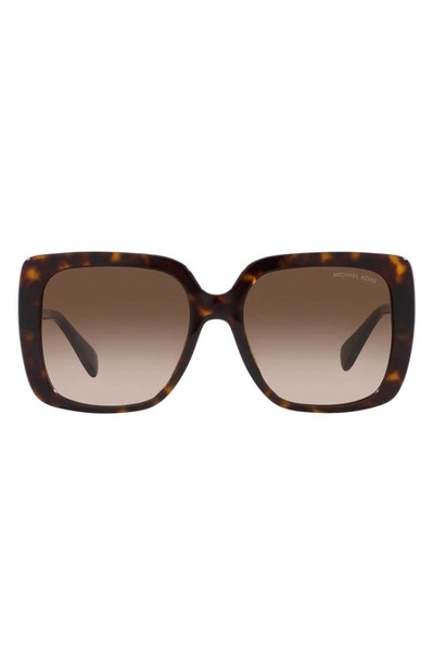 Michael Kors Mallorca 55mm Gradient Square Sunglasses In Dk Tort