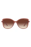 Michael Kors Malta 57mm Gradient Butterfly Sunglasses In Brown