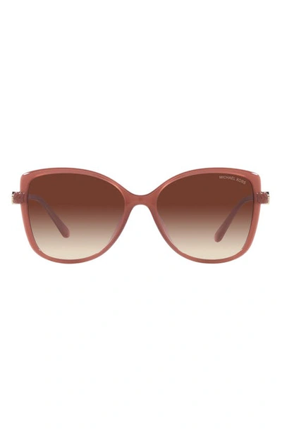 Michael Kors Malta 57mm Gradient Butterfly Sunglasses In Brown
