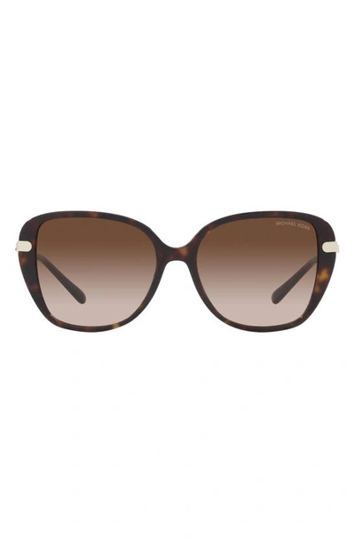 Michael Kors Flatiron 56mm Gradient Square Sunglasses In Dk Tort
