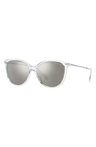 Michael Kors Dupont 58mm Cat Eye Sunglasses In Silver Mirror