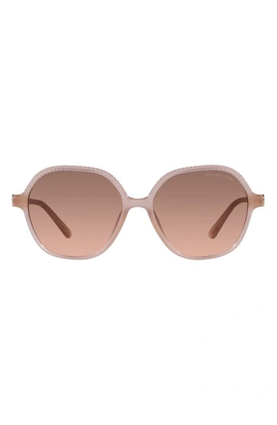 Michael Kors Bali 58mm Gradient Oval Sunglasses In Milky Pink