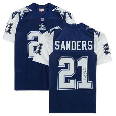 Fanatics Authentic Deion Sanders Dallas Cowboys Autographed Mitchell & Ness Navy 1995 Throwback Authentic Jersey
