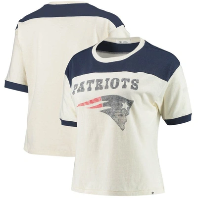 47 ' Cream/navy New England Patriots Billie Cropped T-shirt
