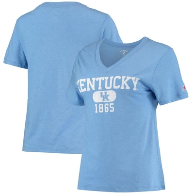 League Collegiate Wear Heathered Light Blue Kentucky Wildcats Intramural Boyfriend Tri-blend V-neck