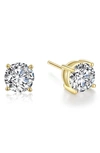 Lafonn Simulated Diamond Round Stud Earrings In White/ Gold