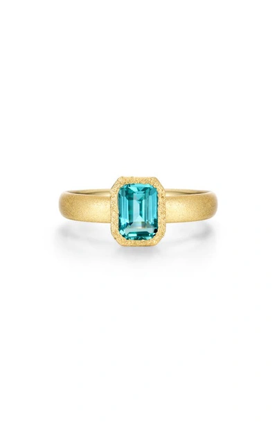 Lafonn Fancy Lab Grown Sapphire Solitaire Ring In Blue
