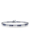 Lafonn Lab Grown Sapphire & Simulated Diamond Tennis Bracelet In White/ Blue
