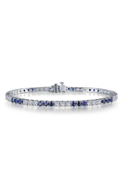 Lafonn Lab Grown Sapphire & Simulated Diamond Tennis Bracelet In White/ Blue