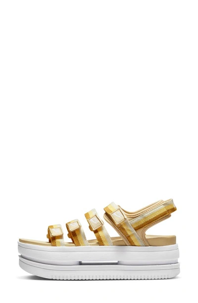 Nike Icon Classic Platform Sandal In Seasame/white