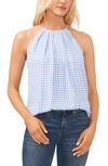 Cece Pleated Halter Top In Ocean Spray