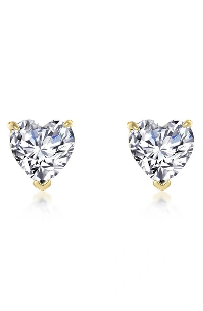 Lafonn Simulated Diamond Heart Stud Earrings In White