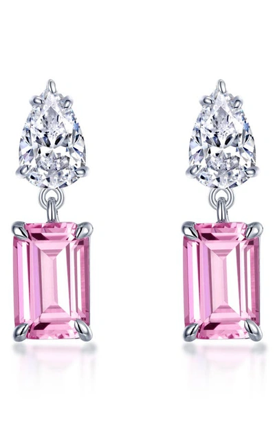 Lafonn Lab Created Sapphire Drop Earrings In Pink