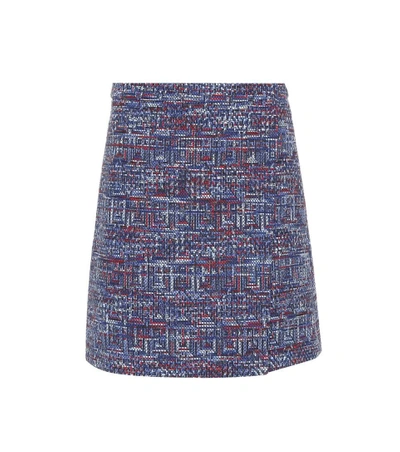 Etro Cotton-blend Tweed Miniskirt In Blue