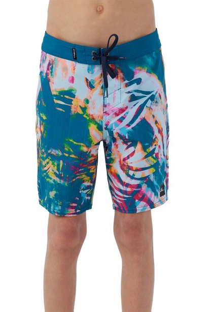 O'neill Kids' Hyperfreak Mysto Swim Trunks In Blue Multi