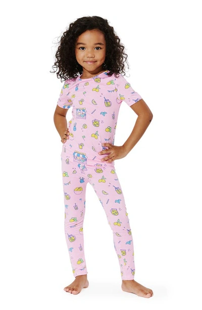 Bellabu Bear Baby Girl's, Little Girl's & Girl's Lemonade Shirt & Pants Pajama Set In Bright Pink