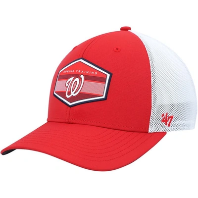 47 ' Red/white Washington Nationals Spring Training Burgess Trucker Adjustable Hat