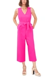 Vince Camuto Belted Crop Jumpsuit In Hot Pink