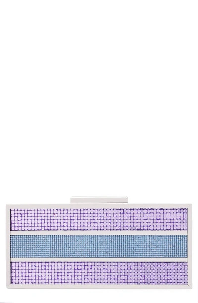 Nina Colorblock Crystal Minaudière In Royal Lilac/ Sky Blue