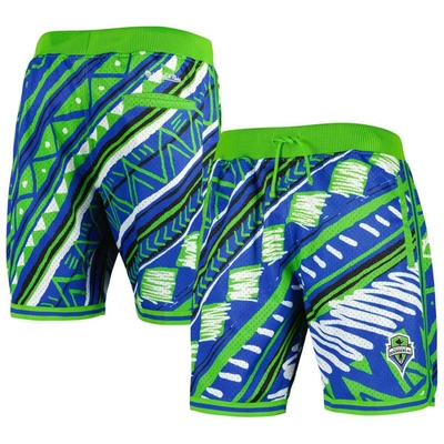 Mitchell & Ness Men's  Blue Seattle Sounders Fc Tribal Fashion Shorts