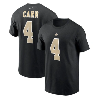 Nike Men's  Derek Carr Black New Orleans Saints Player Name And Number T-shirt