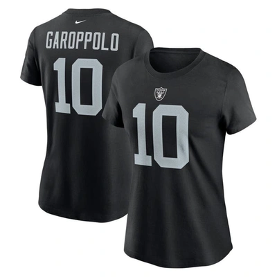 Nike Women's  Jimmy Garoppolo Black Las Vegas Raiders Player Name And Number T-shirt