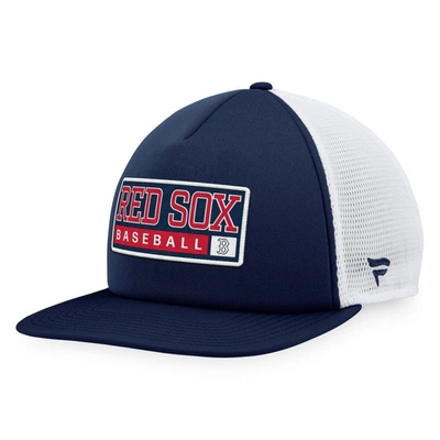 Majestic Men's  Navy, White Boston Red Sox Foam Trucker Snapback Hat In Navy,white