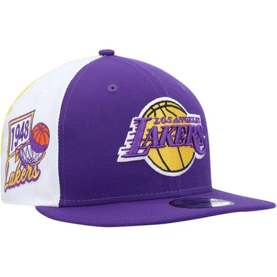New Era Purple Los Angeles Lakers Pop Panels 9fifty Snapback Hat