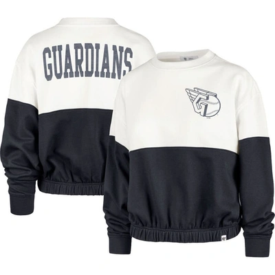 47 ' White/navy Cleveland Guardians Take Two Bonita Pullover Sweatshirt