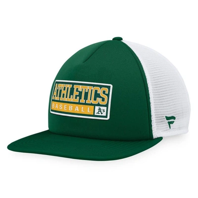 Majestic Men's  Green, White Oakland Athletics Foam Trucker Snapback Hat In Green,white