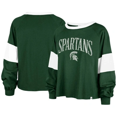47 '  Green Michigan State Spartans Upside Rhea Raglan Long Sleeve T-shirt