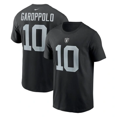 Nike Men's  Jimmy Garoppolo Black Las Vegas Raiders Player Name And Number T-shirt