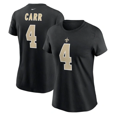 Nike Women's  Derek Carr Black New Orleans Saints Player Name And Number T-shirt