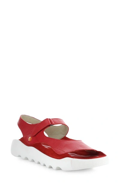 Softinos By Fly London Weal Sandal In Cherry Red Smooth