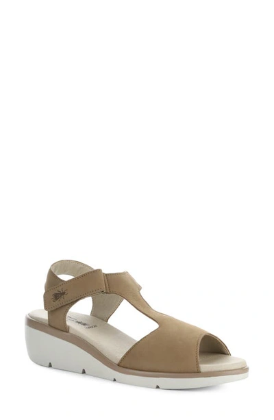 Fly London Nova Wedge Sandal In Sand Cupido
