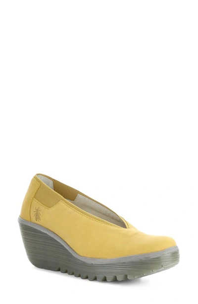 Fly London Yoza Wedge Ballet Shoe In Bumblebee Cupido