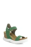 Fly London Gogo Platform Wedge Sandal In Lime Green Cupid