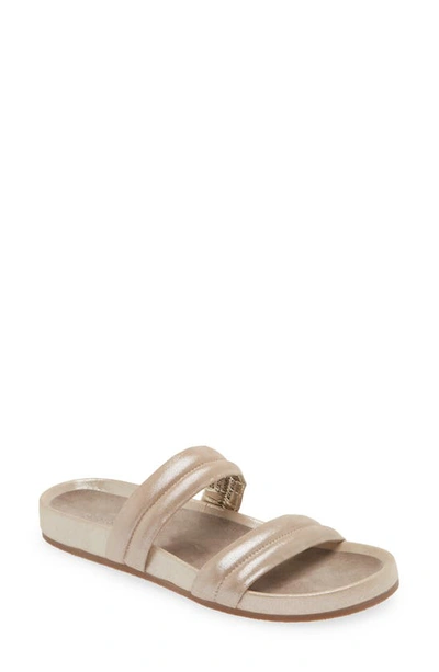 Chocolat Blu Davi Slide Sandal In Champagne Leather