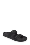 Chocolat Blu Davi Slide Sandal In Black Shimmer