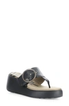 Fly London Dafi Platform Sandal In Black Ceralin
