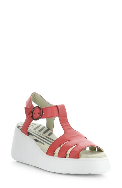 Fly London Duma Platform Wedge Sandal In Pink