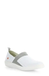Softinos By Fly London Baju Slip-on Sneaker In White/grey Smooth